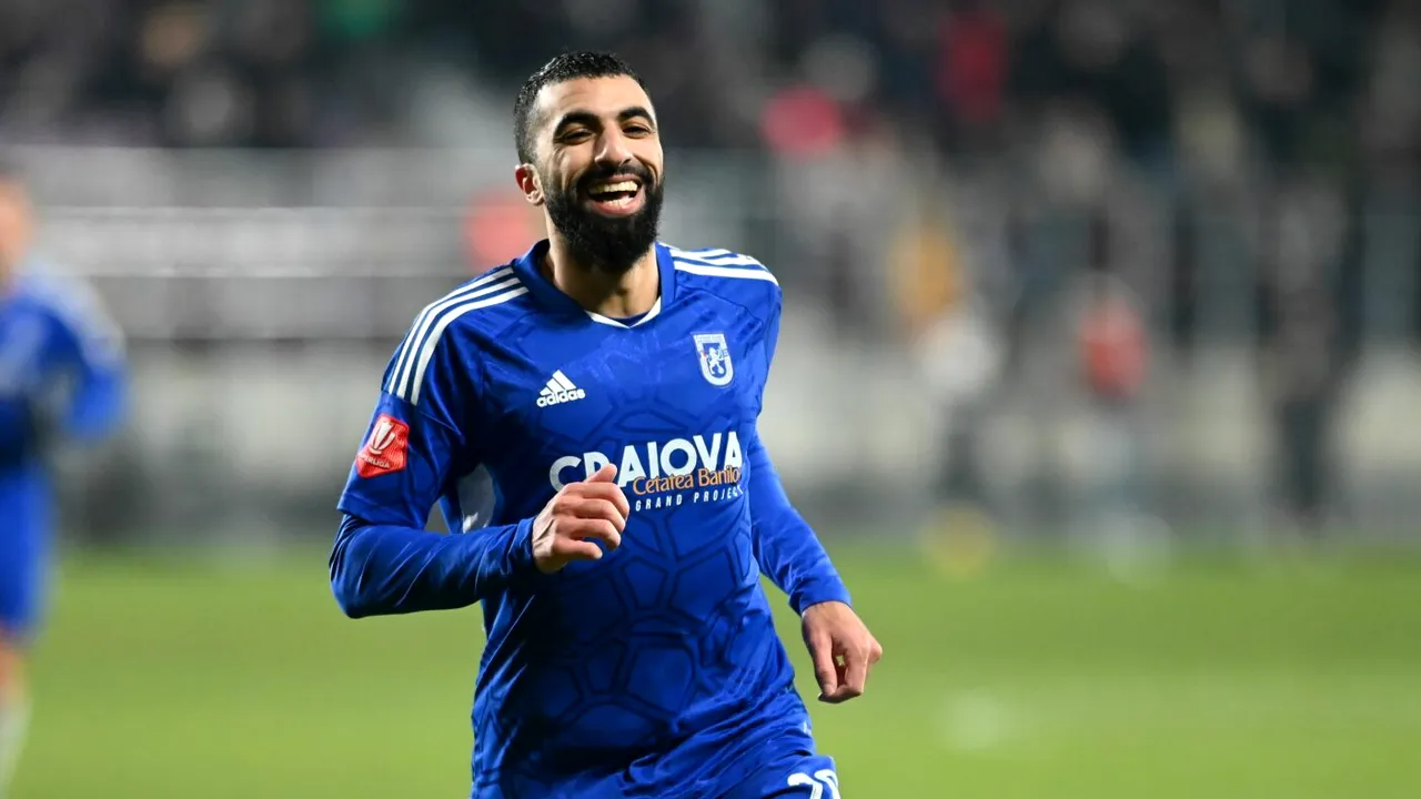 Yassine Bahassa, fotbalistul pedepsit de Adrian Mititelu, îi dă peste nas patronului cu golul său de senzație din meciul FC U Craiova - Dinamo