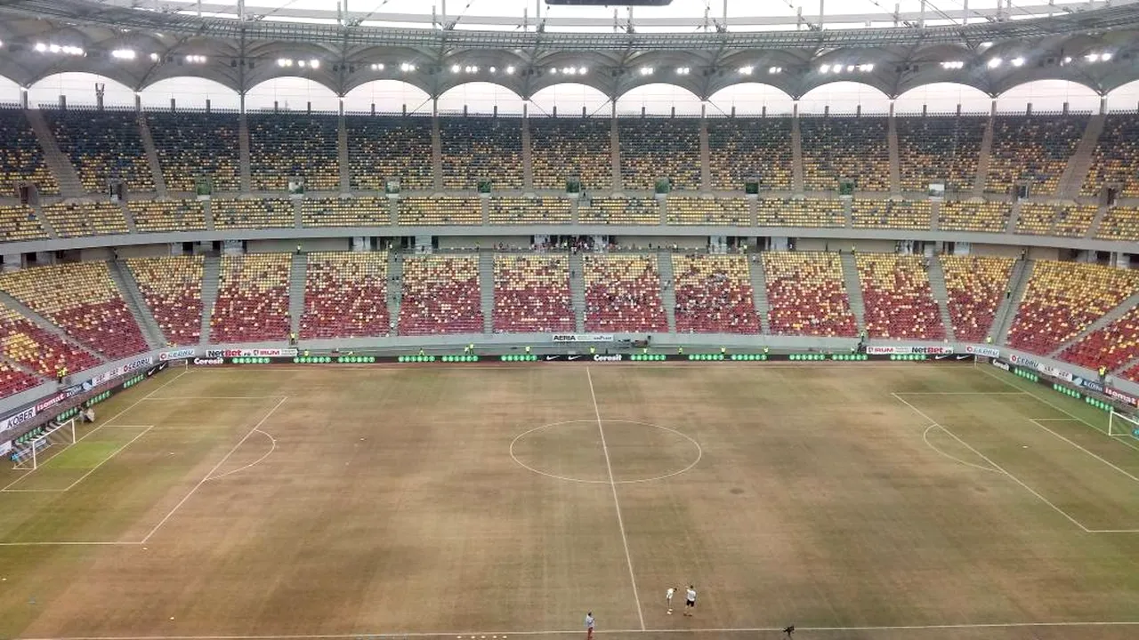 FOTO | AȘA arăta gazonul înainte de meciul cu Sporting Lisabona. Cum arată acum suprafața de joc de pe Arena Națională