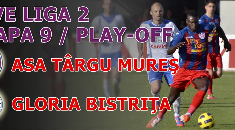 ASA Târgu Mureș - Gloria Bistrița 5-0.** Mureșenii au urcat pe locul 1 și sunt promovați matematic în Liga 1