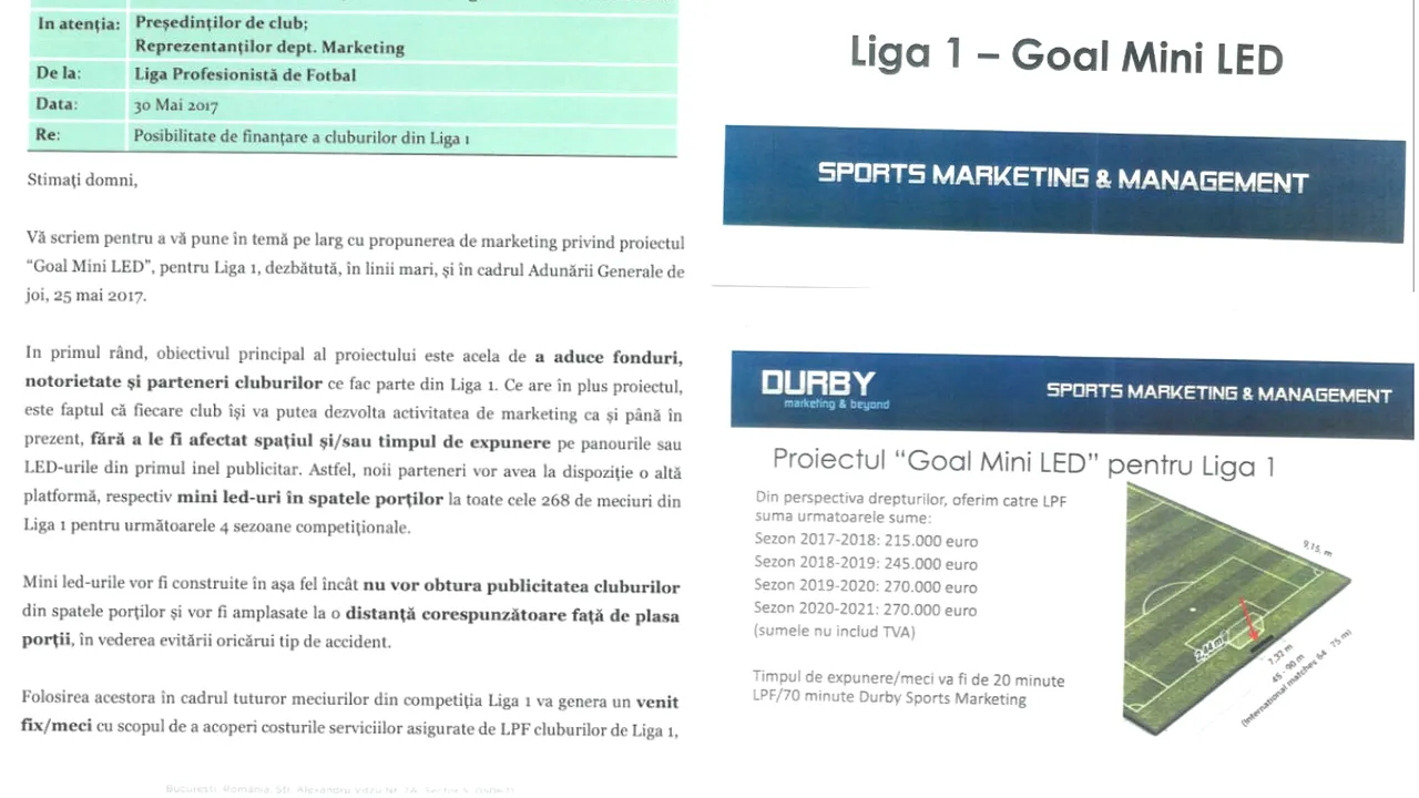 Unde dai și unde crapă: dezvăluirile ProSport despre afacerea propusă de LPF cluburilor l-a făcut pe patronul firmei care a trimis prezentarea să trimită niște cereri neobișnuite