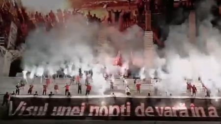 97 de ani de istorie! Sărbătoare în Giulești la miezul nopții. Fanii au venit pe stadionul aflat în construcție unde au afișat un banner și au aprins torțe | VIDEO