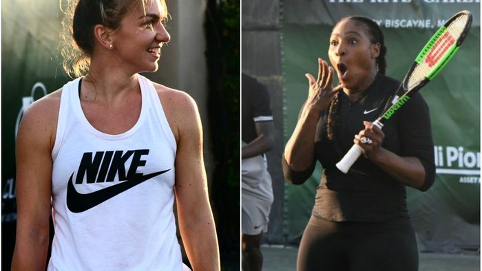 Meciul amical dintre Simona Halep și Serena Williams nu s-a desfășurat conform așteptărilor! Ce s-a întâmplat după ce Simona a fost lovită cu mingea de americancă