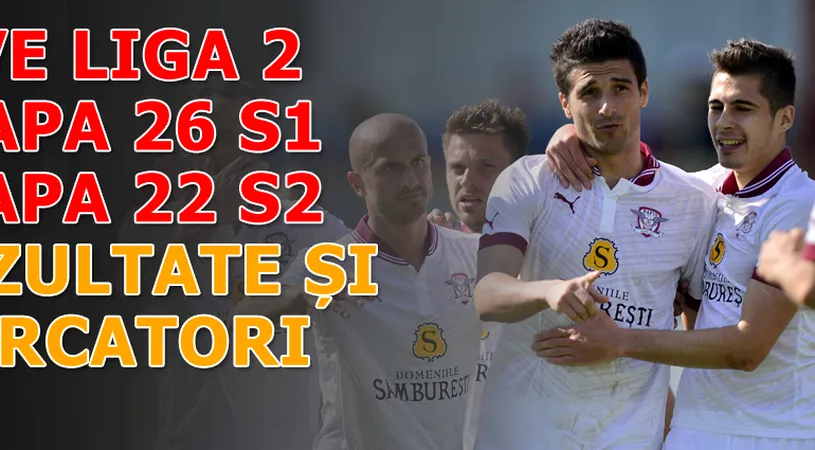 Gloria învinge la Satu Mare și merge la play-off în locul Olimpiei. SC Bacău și-a asigurat locul 6 în Seria I.** Rapid a pierdut în fața 