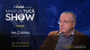 Marius Tucă Show începe joi, 22 ianuarie, de la ora 20.00, live pe Gândul. Invitat: Ion Cristoiu