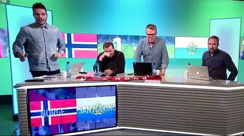 San Marino le-a stins lumina! VIDEO | Moment amuzant petrecut în studioul televiziunii norvegiene după ce nordicii au primit gol