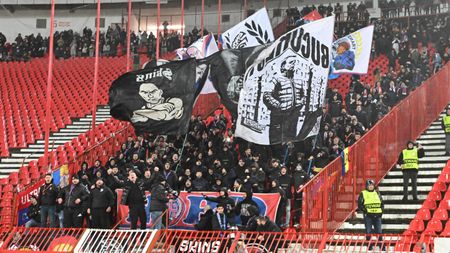 Ce s-a întâmplat pe teren la finalul meciului Steaua Roşie - FCSB. Scandal şi nervi între jucătorii lui Becali şi fanii campioanei României