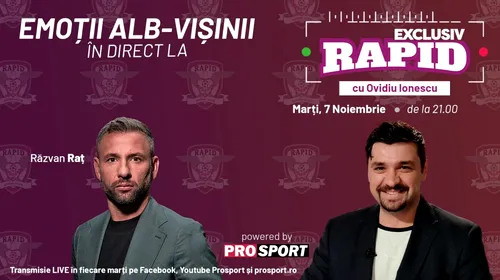Răzvan Raț vine la EXCLUSIV <i class='ep-highlight'>RAPID</i> marți, 7 noiembrie, de la ora 21.00