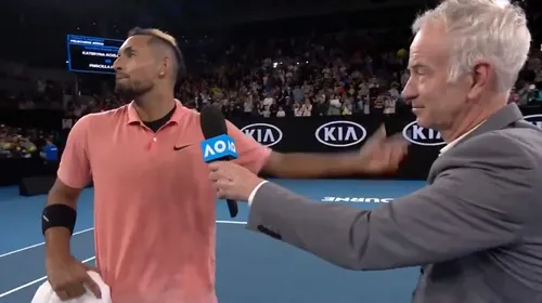 Nick Kyrgios nu e de piatră! John McEnroe l-a lăsat fără cuvinte! Moment impresionant la Australian Open | VIDEO