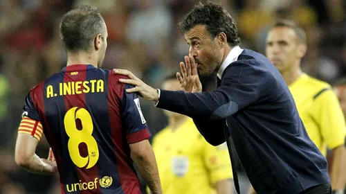Luis Enrique: „Iniesta așteaptă acceptul medicilor ca să joace cu Real, dar este doar o formalitate”