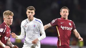 Înscrie pe bandă rulantă, dar rămâne modest! Octavian Popescu, după CFR Cluj - FCSB: „Nu mă gândesc că o să fiu ca Ronaldo, sper să ajung la jumătatea lui”