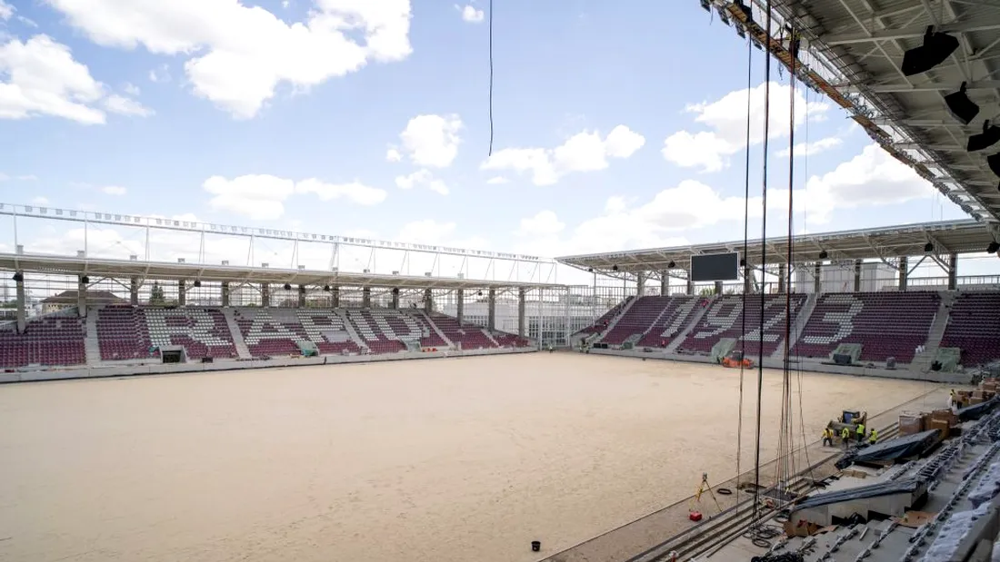FOTO și VIDEO | Noul stadion al Rapidului este finalizat în proporție de 90 la sută. Ministrul Attila Cseke a fost din nou în vizită pe șantier și anunță când arena va putea organiza competiții sportive