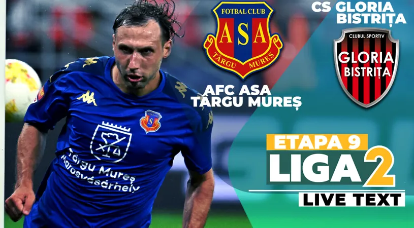 AFC ASA Târgu Mureș, victorie la pas contra CS Gloria Bistrița! A luat trei puncte și a urcat pe locul 4 în Liga 2