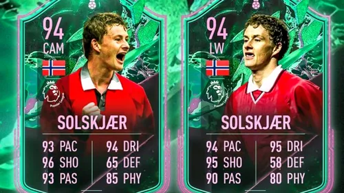 Gamerii de FIFA 22 pot alege între două carduri cu fostul mare atacant Ole Gunnar Solskjær. Ce atribute deține fiecare variantă și cât valorează