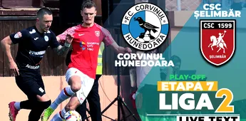 Corvinul întoarce scorul și apoi câștigă lejer meciul cu CSC Șelimbăr, în lupta pentru locul 2 din play-off-ul Ligii 2