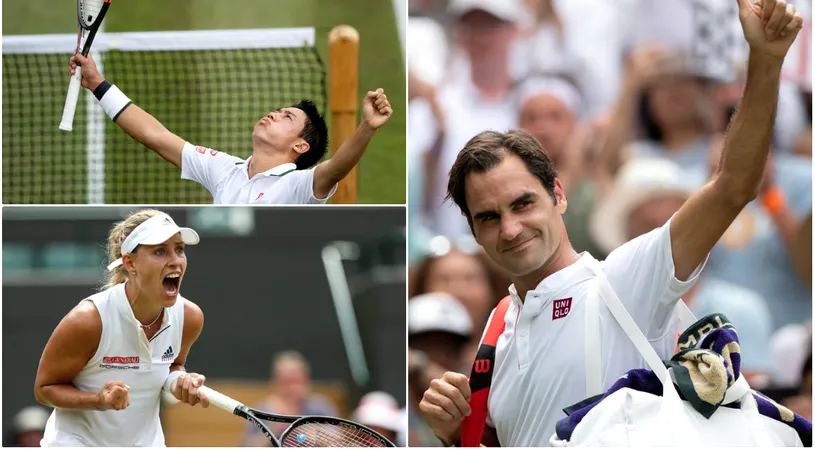 3 repere ale zilei a 7-a de Wimbledon 2018. 'Este o situație nouă, dar nu chiar atât de specială': optimi cu 'unbreakable' Federer și Isner, 'heil Germania' - națiunea dominantă și 'arigato' din partea lui Nishikori