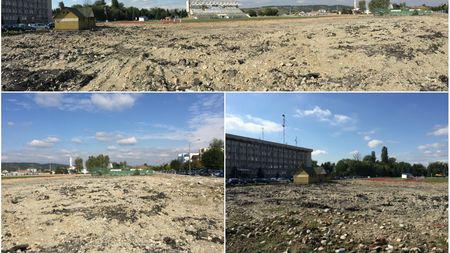 FOTO | Stadionul din Târgu Jiu a fost pus la pământ. Cum arată locul unde va fi ridicată noua arena a Pandurilor
