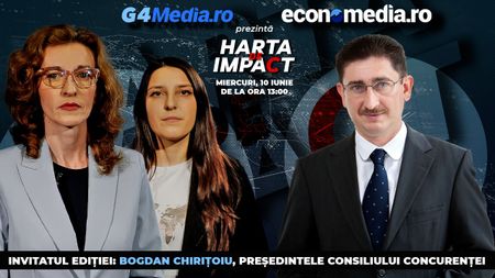 Președintele Consiliului Concurenței, Bogdan Chirițoiu, este invitat în studio la prima ediție a emisiunii „Harta de impact”, care va fi transmisă live de la ora 13:00 pe site-urile G4Media și Economedia, pe conturile de Youtube și pe paginile de Facebook.