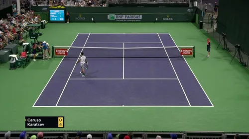 Moment incredibil Indian Wells! Un copil de mingi a fost făcut KO de lovitura lui Aslan Karatsev | VIDEO