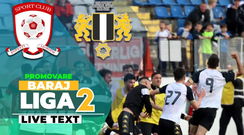 Promovare istorică în Liga 2. SC Popești Leordeni a învins fără probleme CSM Unirea Alba Iulia și accede în liga secundă la a cincea încercare consecutivă