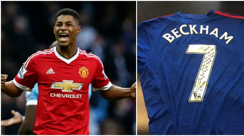 Asta e ziua în care s-a simțit fotbalist! Ce mesaj a primit pușitul Marcus Rashford de la David Beckham pe un tricou cu autograf