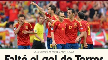 Torres, dat iar dispărut de spanioli: "A lipsit doar golul numărului 9!"** Italienii sunt mulțumiți: "Bella Italia"