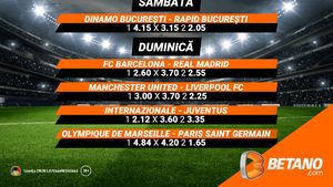 ADVERTORIAL | Weekend-ul derby-urilor pe Betano! Vino să vezi ce șanse au favoriții tăi