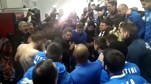 „Notre respect, Astra!” Ieșenii nu au uitat să le mulțumească elevilor lui Edi Iordănescu după ce au învins Dinamo și i-au trimis în play-off. Primarul Mihai Chirica a sărbătorit cu jucătorii în vestiar