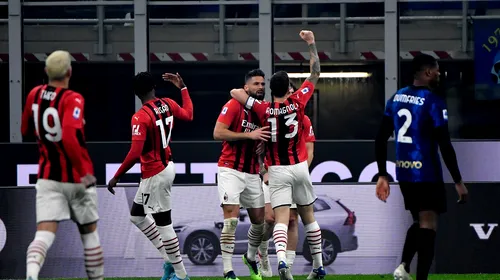 AC Milan, victorie mare în derby-ul cu Inter! Giroud a reușit o dublă de senzație și echipa lui Pioli este la un punct de primul loc în Serie A, după un final fabulos