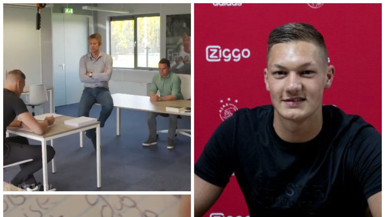 VIDEO | Noua achiziție a lui Ajax a ținut cu Feyenoord în copilărie, iar clubul l-a pedepsit. Ce a fost pus să scrie pe o foaie de 100 de ori :) 