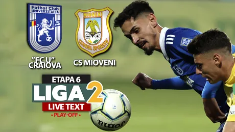 ”FC U” Craiova trece cu 4-2 de CS Mioveni după o a doua repriză spectaculoasă. Cinci goluri s-au dat în repriza a doua, două dintre ele venite din poziții de offside nesemnalizate