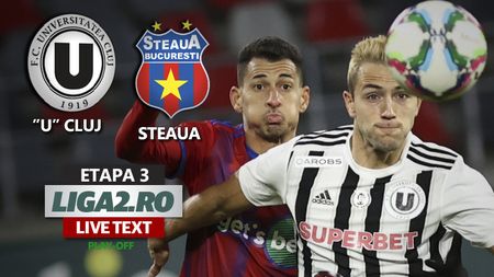 ”U” Cluj trece la limită de Steaua și merge în ”Haită” spre primele două poziții din play-off! Fără Chipirliu, ”rupt” de Balgiu, echipa lui Oprița a atacat degeaba