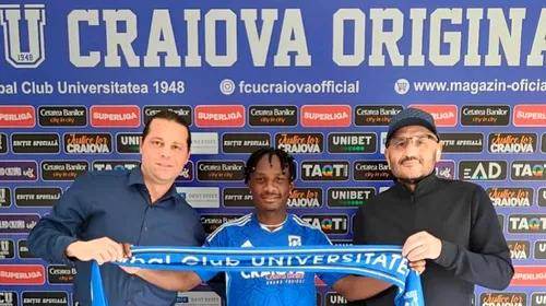 Ce se întâmplă cu Moses Abbey, fotbalistul plătit de FCU Craiova de la 1 iulie 2023, care nu a jucat până în prezent niciun minut pentru echipa din Bănie. EXCLUSIV