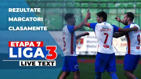 Etapa 7 Liga 3 | CS USV CSM Iaşi a pierdut în derby. Prim eșec în acest sezon înregistrat și de AFC Odorheiu Secuiesc, U Craiova 2, CIL Blaj și Lotus Băile Felix. CSM Târgu Jiu și Aerostar Bacău au obținut scorurile rundei