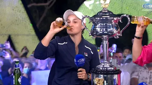 Ashleigh Barty, în mijlocul unui mare scandal după ce a sărbătorit cu bere câștigarea Australian Open: „A oferit un exemplu prost!” VIDEO