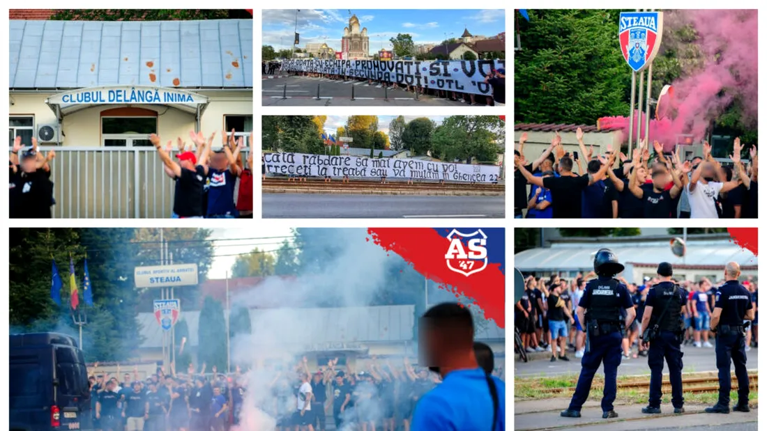 VIDEO | Steaua începe noul sezon de Liga 2 tot fără drept de promovare, suporterii au protestat la sediul MApN și al CSA Steaua. Mesaje dure pentru Dîncu și Bichir. ”Treceți la treabă sau vă mutăm în Ghencea 22”