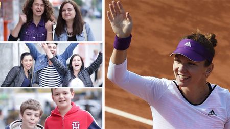 VIDEO | "Baftă, Simona!". Tribuna fanilor dintre Piața Romană și Universitate pulsează pentru Halep