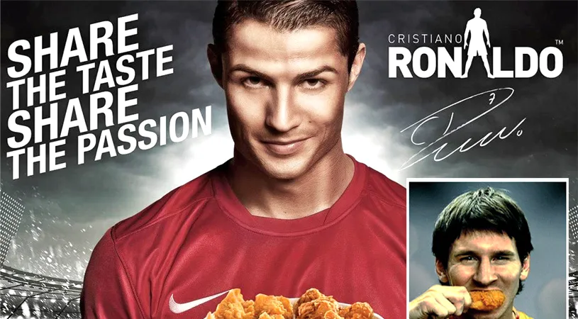 Ce legătură poate fi între sportivul de top Cristiano Ronaldo și mâncarea de tip fast-food. Explicația unei asocieri bizare