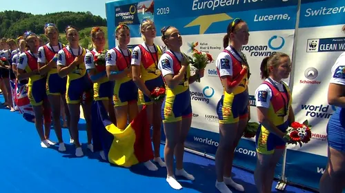 Aur, argint și bronz din Elveția pentru canotajul românesc: șase medalii la Campionatele Europene. „Optul” feminin a păstrat coroana continentală