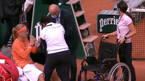 Scene incredibile la Roland Garros! Kiki Bertens a fost scoasă de pe teren într-un scaun cu rotile, plângând în hohote | VIDEO