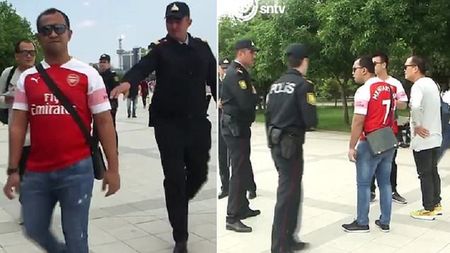 Dus la extrem. VIDEO | Un fan al lui Arsenal, care purta tricoul lui Mkhitaryan, oprit de poliție la Baku