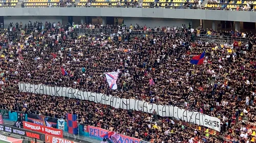 Ultrașii FCSB nu își uită rivalii. Ce mesaj a afișat peluza roș-albaștrilor pentru Dinamo