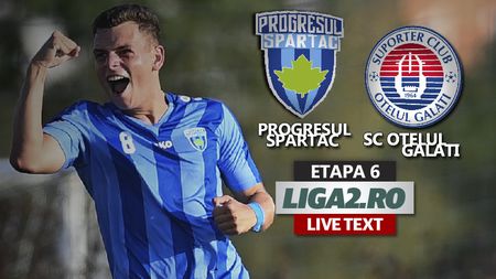 Egalitate între Progresul Spartac și SC Oțelul Galați. Echipa lui Dorinel Munteanu urcă pe primul loc în Liga 2 pentru o noapte