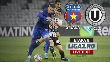 ”U” Cluj execută Steaua din nou în Ghencea și urcă pe locul 2 direct promovabil. ”Militarii” au gafat la primul gol și au încheiat meciul și în inferioritate numerică