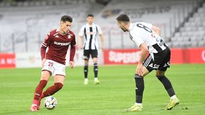 U Cluj - Rapid București 2-2, în etapa 10 a play-off-ului din Superliga. Ioan Sabău este neînvins de 11 meciuri în fața alb-vișiniilor