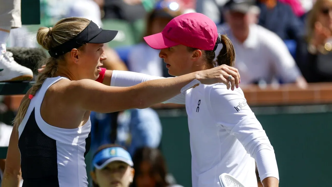Rumoare în tenis după meciul vedetă de la Indian Wells dintre Iga Swiatek și Caroline Wozniacki! Rivala Simonei Halep a abandonat și ar putea rata turneul de la Miami