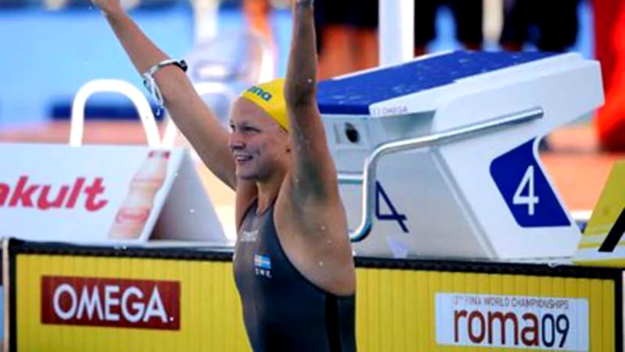 Sarah Sjostrom, record mondial la 100 m fluture
