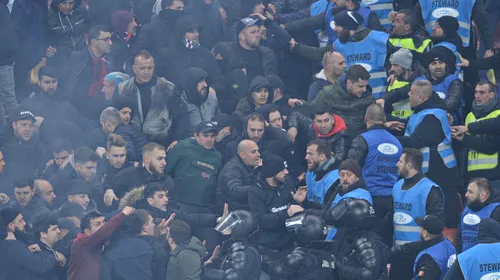 Scandal pe Arena Națională! Fanii FCSB și-au atacat rivalii cu petarde. Noi incidente la pauza partidei | VIDEO