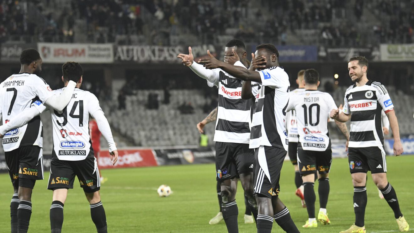 Nu trageți! Sunt eu, Gino! Universitatea Cluj s-a impus clar, 4-0 în fața Oțelului și a intrat în play-off
