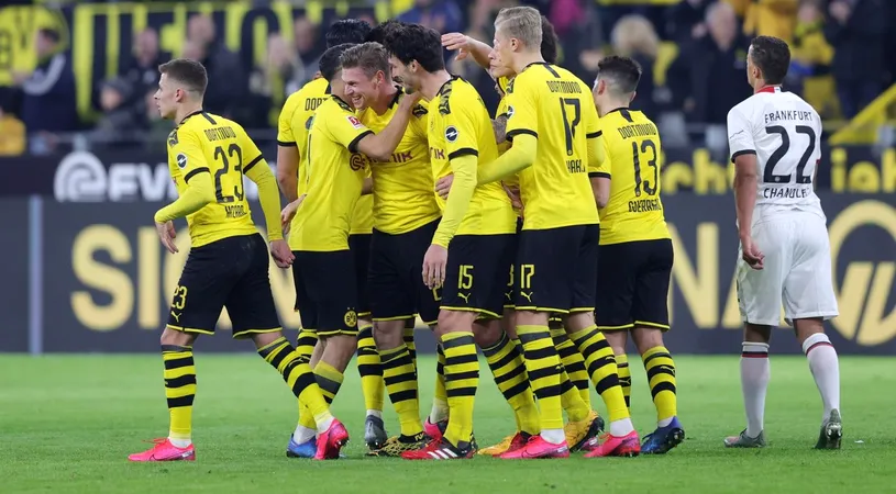 Dortmund, show total cu Sancho și Haaland! Borussia a făcut scor cu Frankfurt și e cu gândul la titlu în Bundesliga înaintea dublei cu PSG