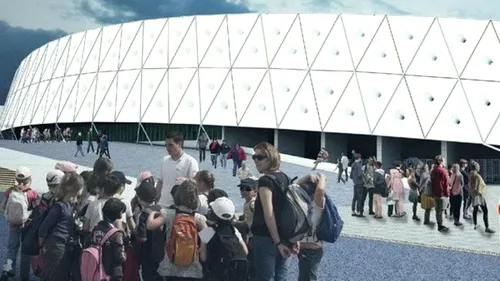 FOTO SPECTACULOS | Cum arată noul stadion din Târgu Jiu și când va fi gata. Sâmbătă, Victor Ponta și Liviu Dragnea au semnat contractul cu firma care va construi arena